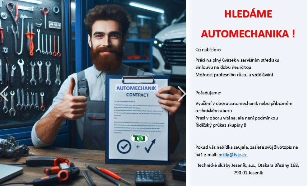 HLEDÁME AUTOMECHANIKA