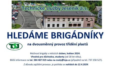 Hledáme brigádníky.